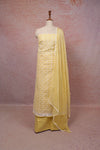 Yellow Net Kota Hakoba Work Unstitched Churidhar Material