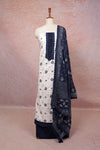 White Cotton Printed Unstitched Churidhar Material