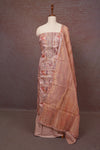Rose Gold Chanderi Printed Unstitched Churidhar Material
