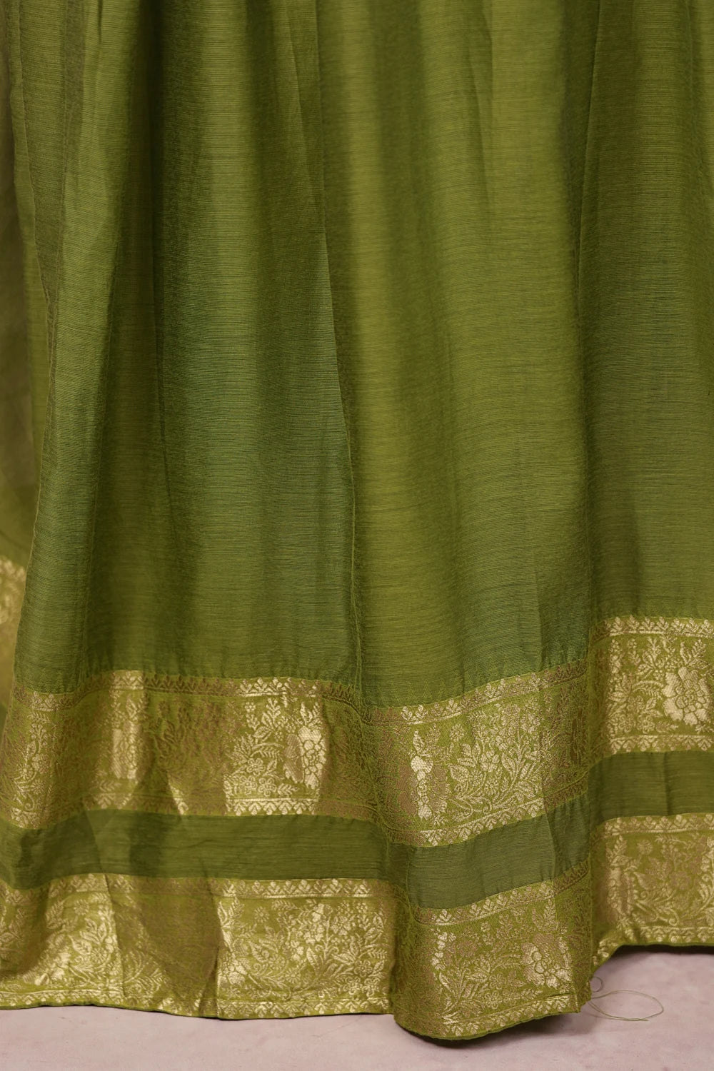 Light Olive Green Art Silk Dhavani Set