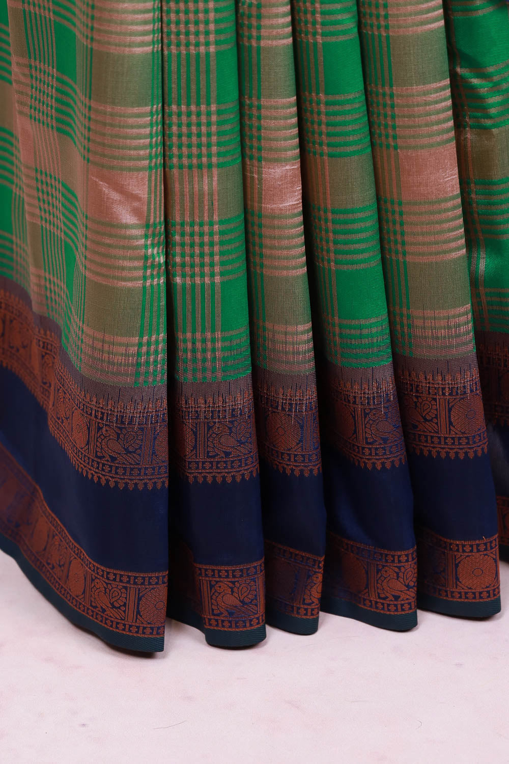 Chikku Green Semi Silk Saree