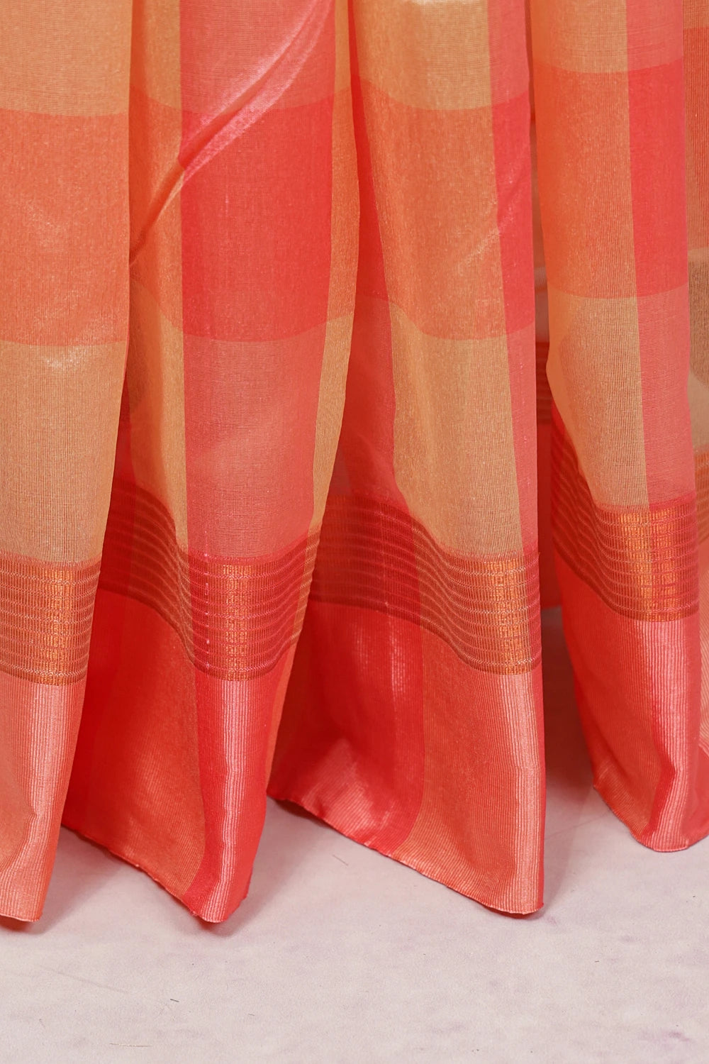 Peach Cotton Saree