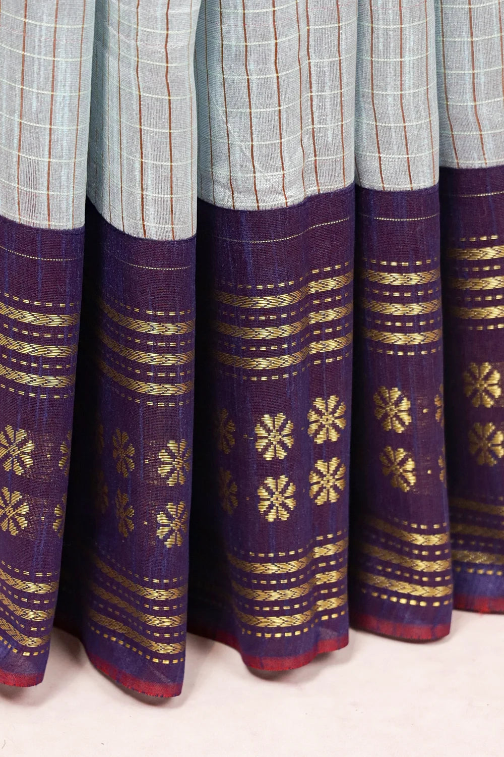 Light Blue Semi Jute Saree