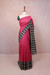 Magenta Semi Jute Saree