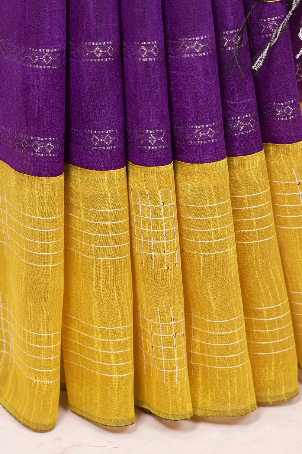 Violet Semi Jute Saree