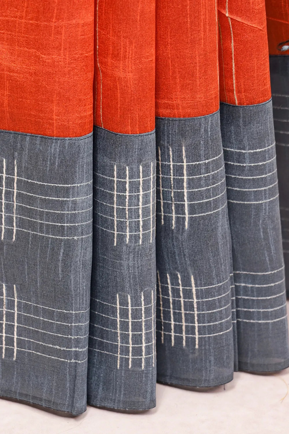 Orange Semi Jute Saree