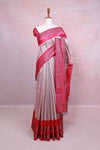 Dusty Rose Semi Jute Saree - Seematti