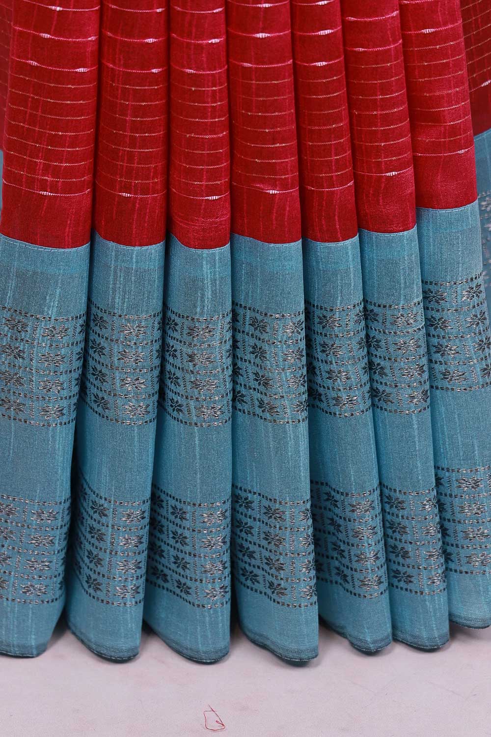 Pink Semi Jute Saree - Seematti