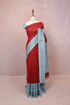 Maroon Semi Jute Saree