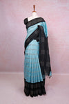 Powder Blue Semi Jute Saree - Seematti