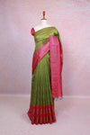 Green Semi Jute Saree - Seematti