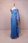 Blue Semi Jute Saree