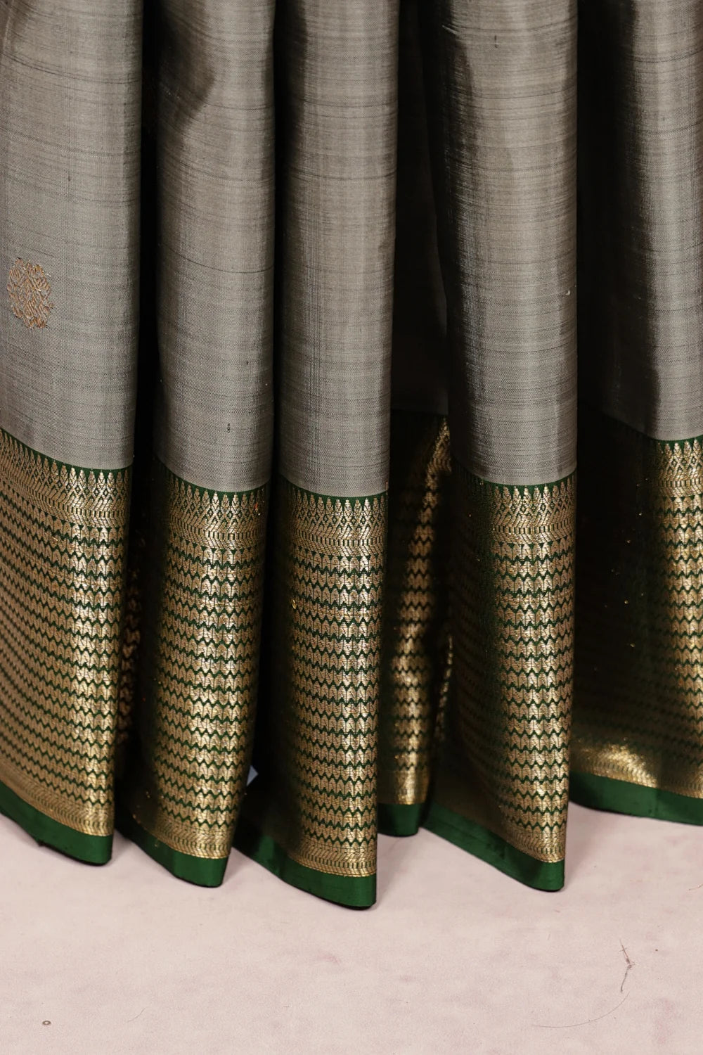 Ash Kancheepuram Silk Saree