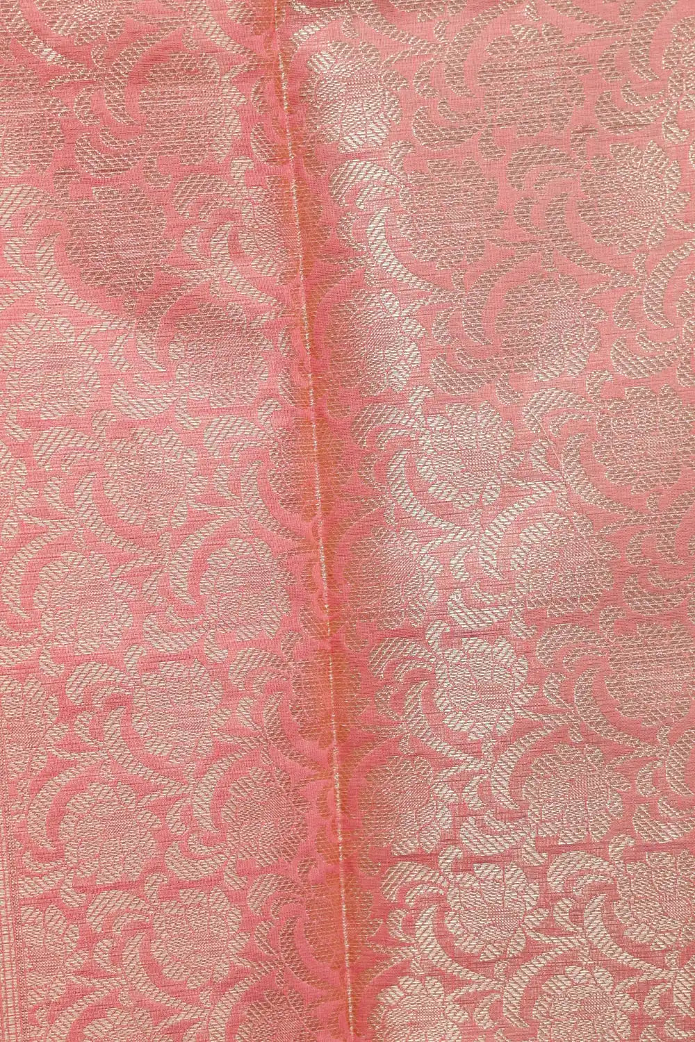 Peach Cotton Silk Saree