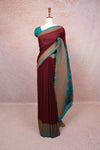 Brown Semi Banarasi Saree