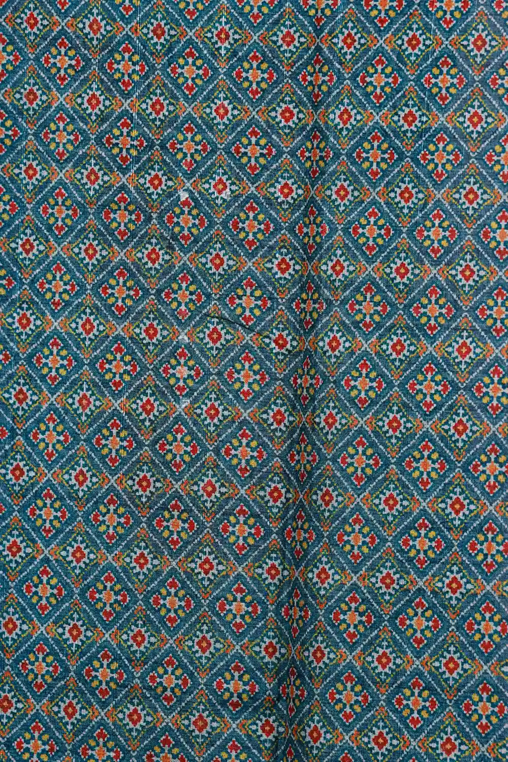 Blue Linen Thread Work Unstitched Churidhar Material - Seematti