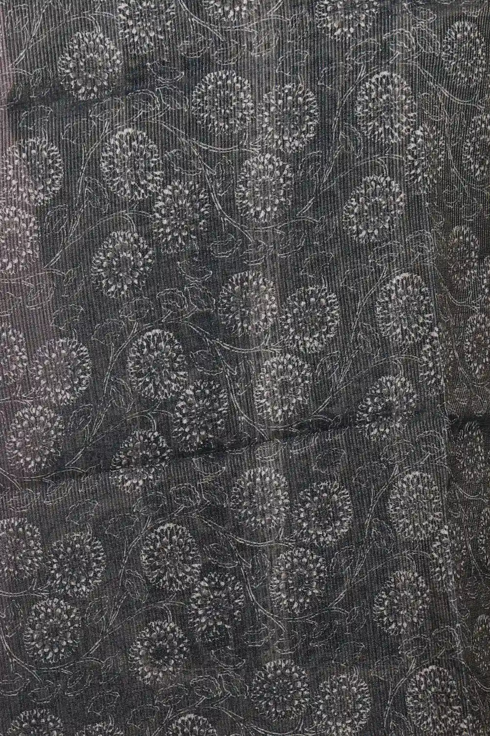 Cream Tissue Silk Beads Work Unstitched Churidhar Material - Seematti