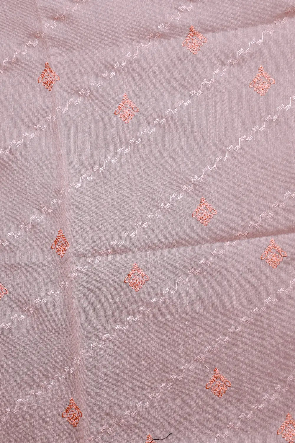 Light Peach Semi Silk Cutt Work Unstitched Churidhar Material