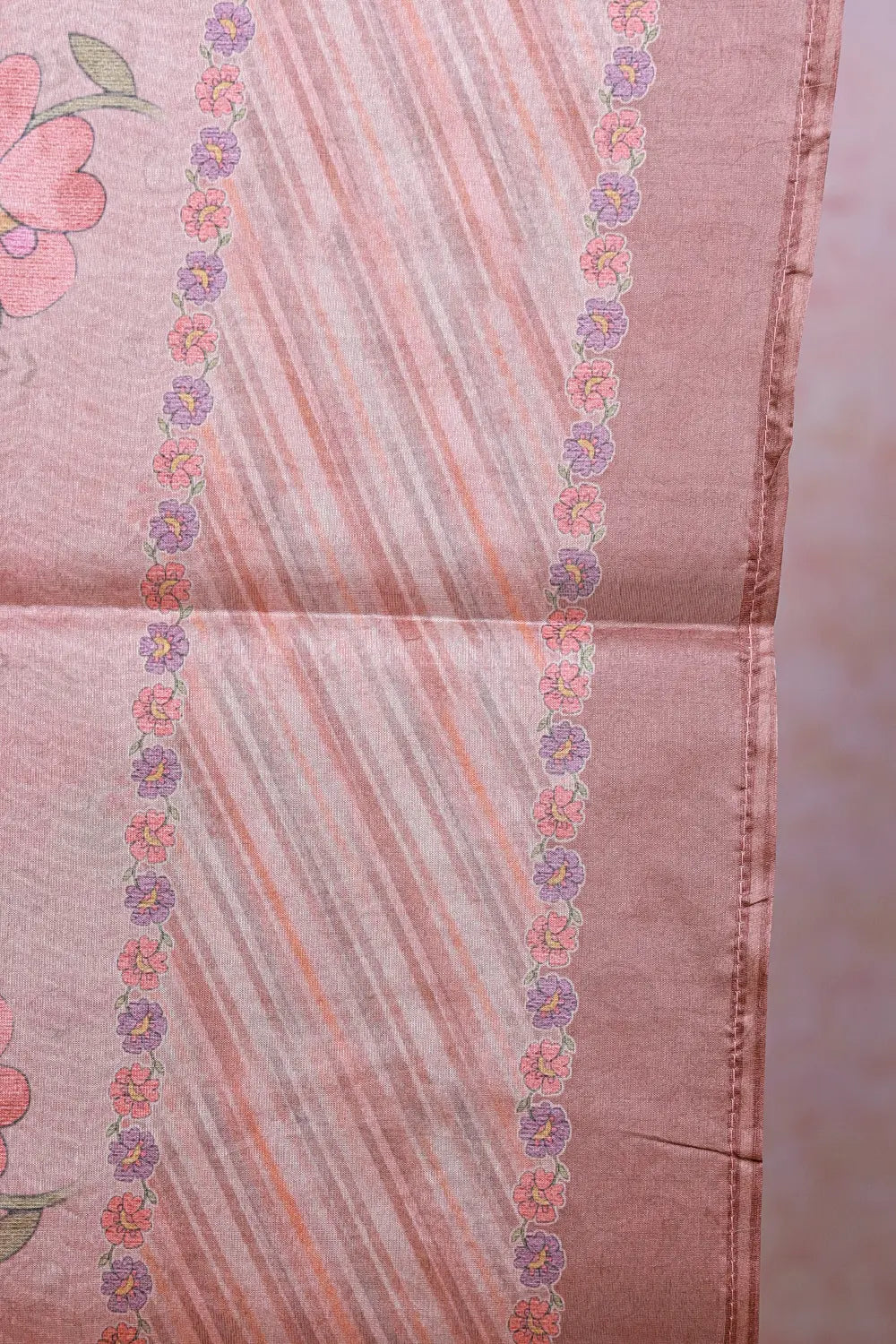 Champagne Color Tissue Silk Thread Design Unstitched Churidhar Material - Seematti