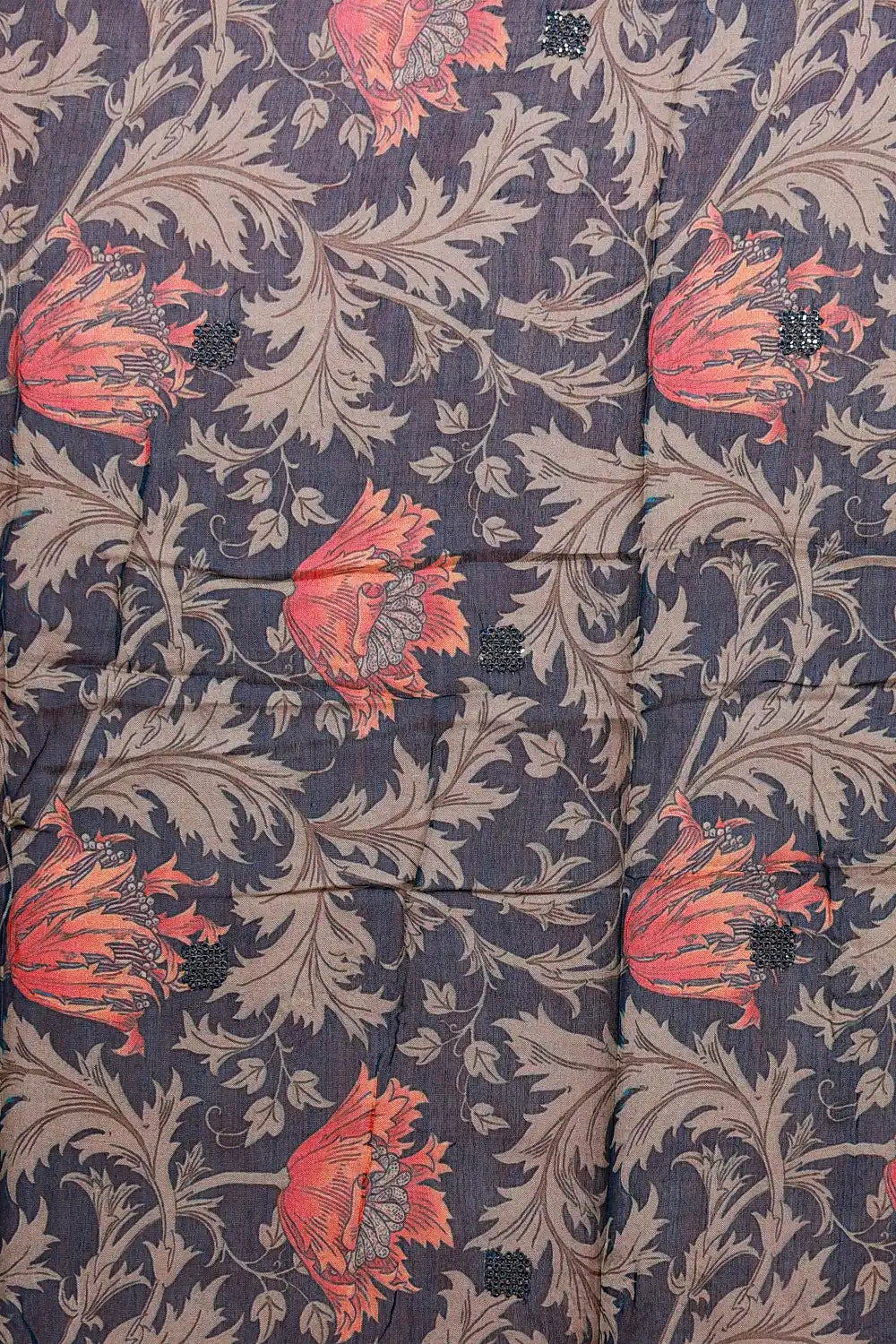 Peacock Blue Muslin Printed Unstitched Churidhar Material