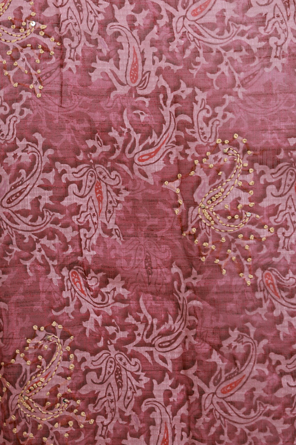 Onion Pink Chanderi Tissue Butta Worked Unstitched Churidhar Material