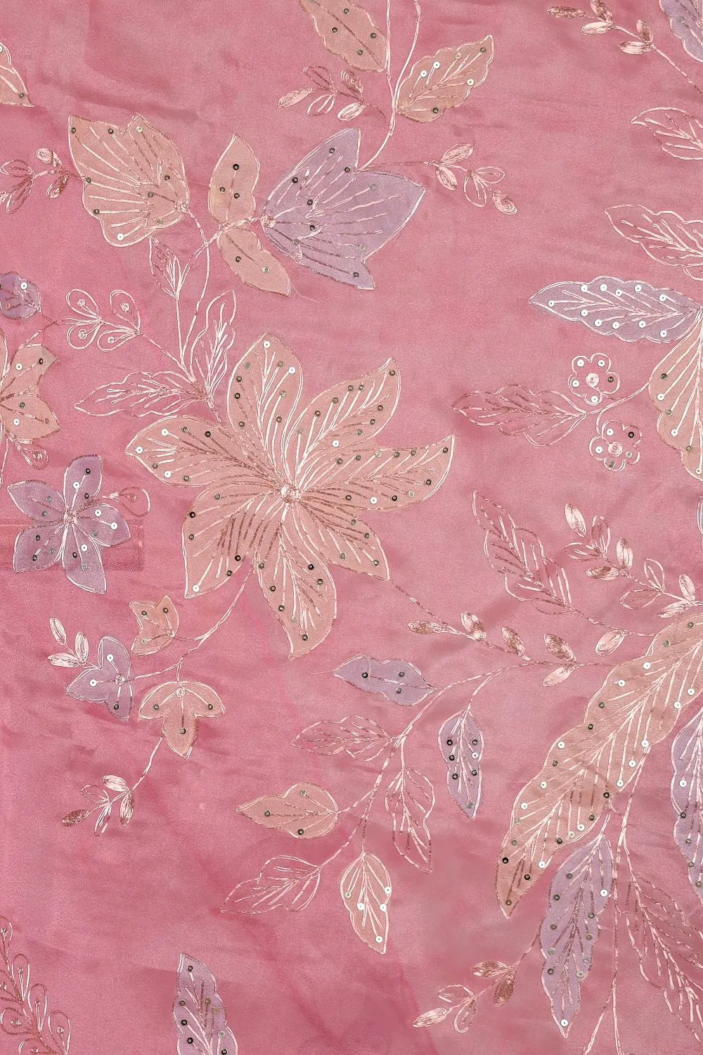 Baby Pink Glass Organza Saree