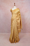 Beige Semi Banarasi Saree - Seematti