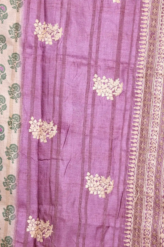 Beige Semi Jute Saree