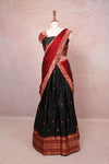 Black And Maroon Semi Silk Dhavani Set - Seematti