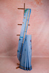 Blue Cotton Kerala Saree