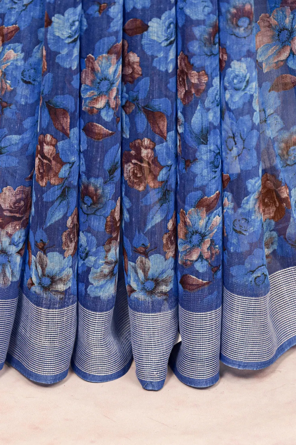 Blue Cotton Saree - Seematti