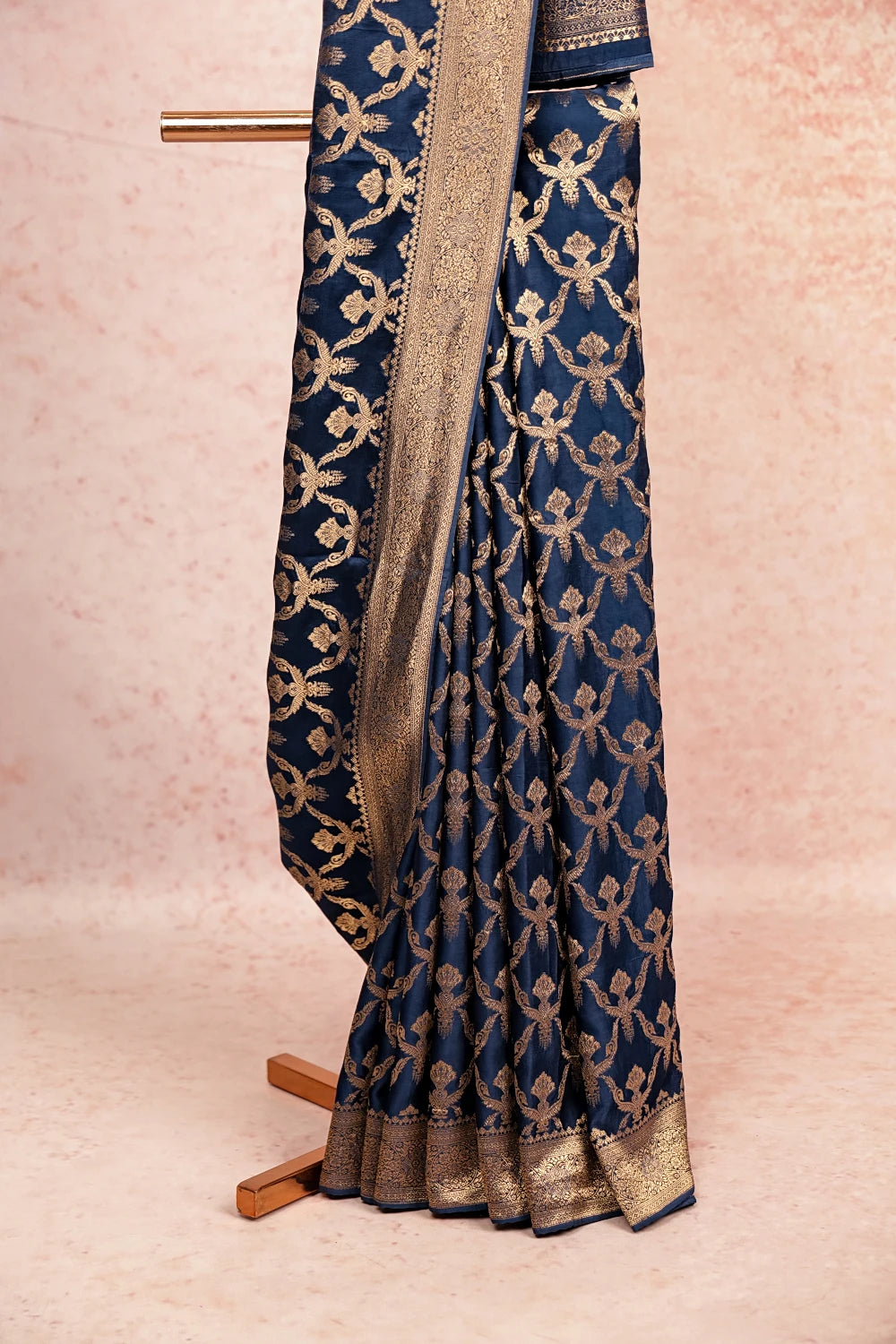 Blue Crepe Saree