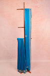 Blue Velvet Organza Saree