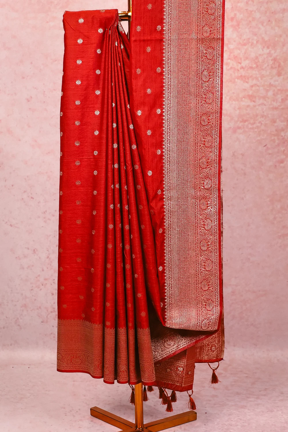 Brick Brown Semi Jute Saree