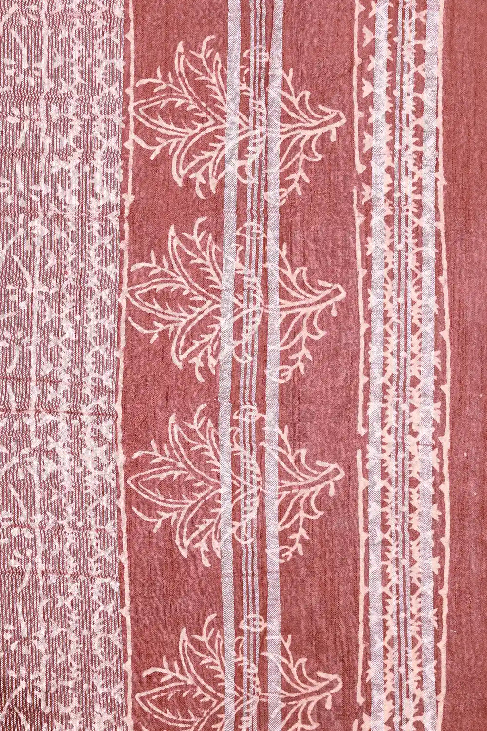 Brown Chanderi Cotton Saree