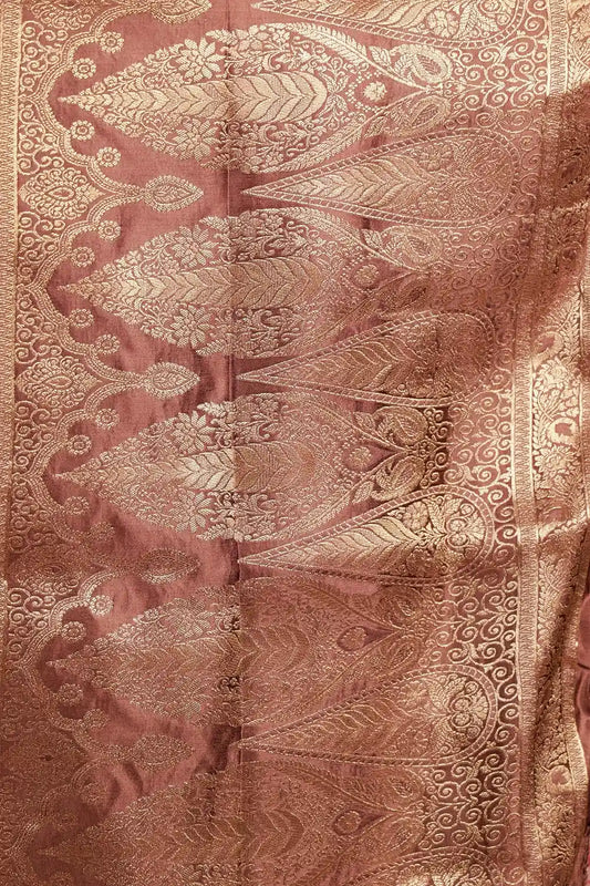 Brown Satin Crepe Saree