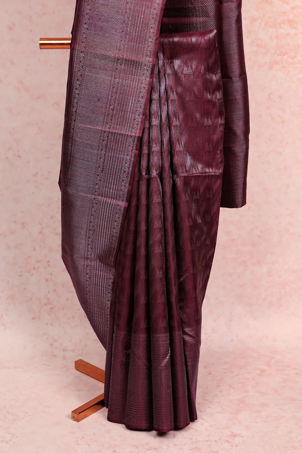 Burgundy Kancheepuram Silk Saree