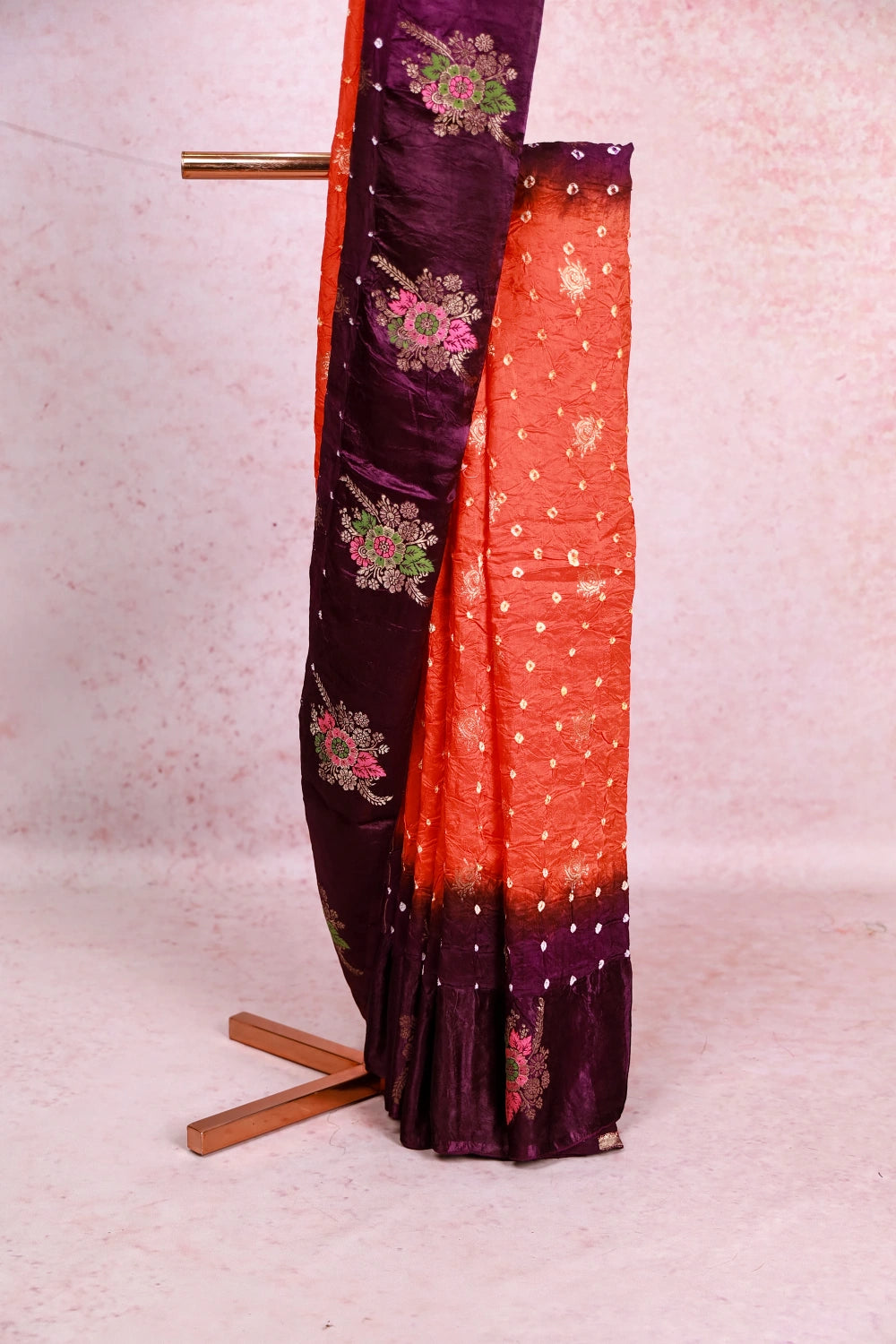 Carrot Orange Chunghadi Saree
