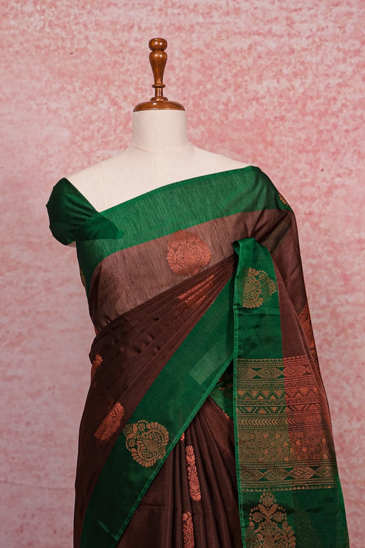 Coffee Colour Cotton Silk Saree