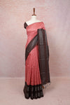 Coral Peach Semi Jute Saree - Seematti