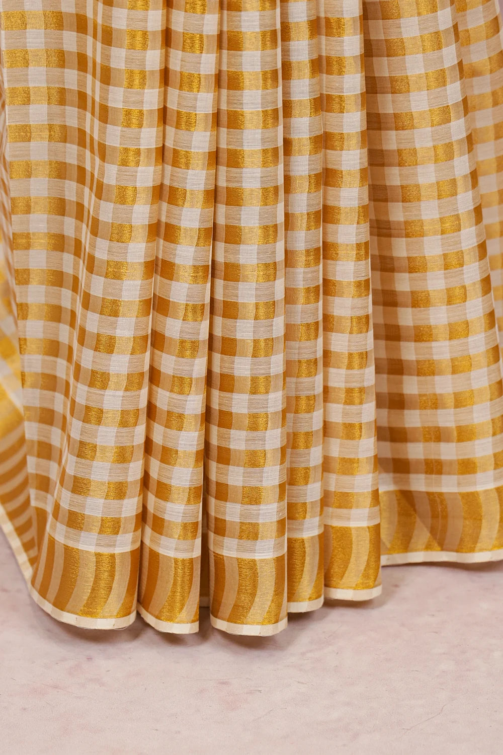 Cream Cotton Kerala Saree