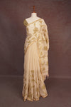 Cream Linen Tissue Saree