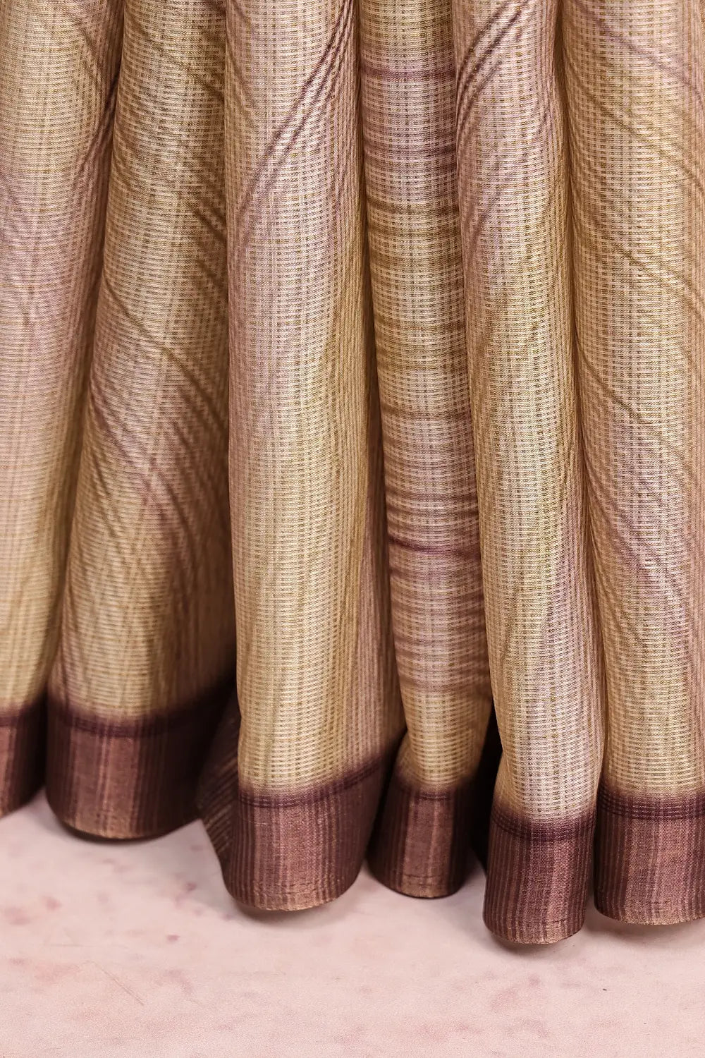 Cream Tissue Jute Plain Body Saree With Plain Border - Seematti