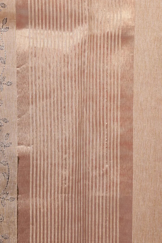 Dark Beige Semi Tissue Saree