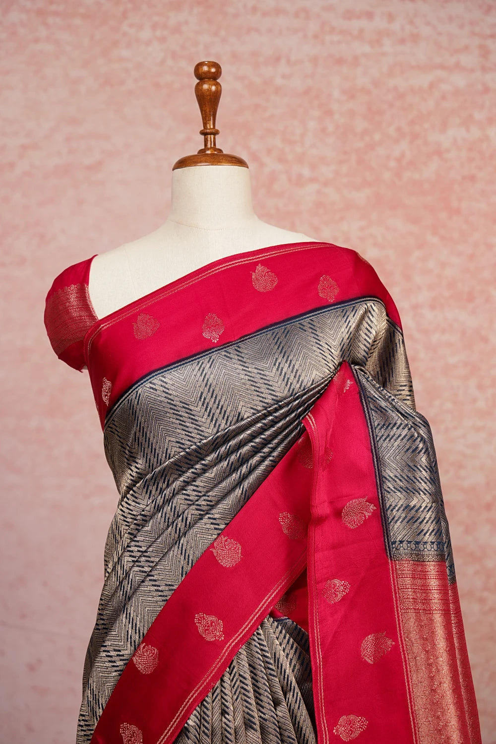 Dark Blue Banarasi Georgette Saree