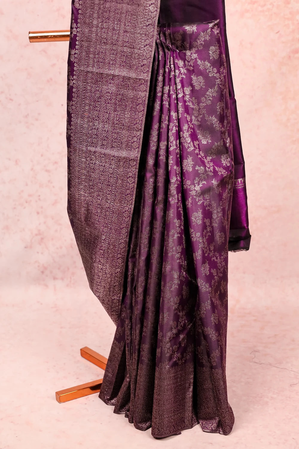 Dark Purple Kancheepuram Silk Saree