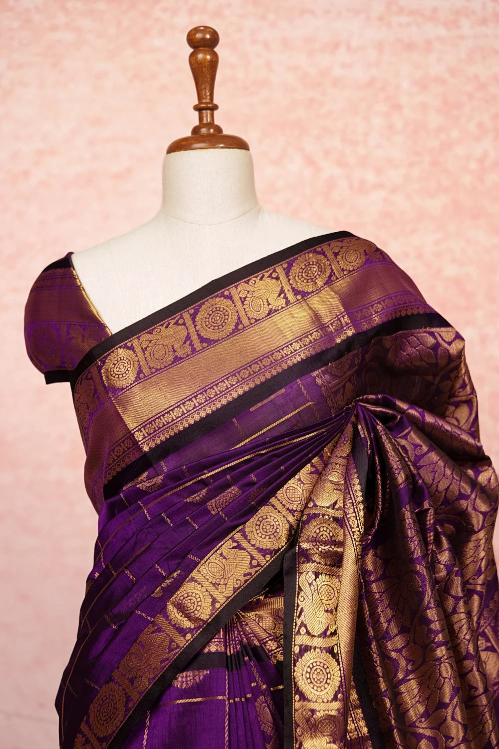 Dark Purple Silk Saree