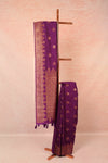 Dark Violet Semi Jute Saree