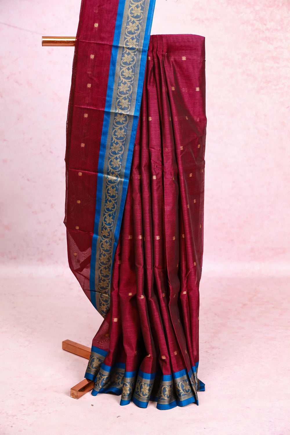 Dark Wine Chettinadu Cotton Saree