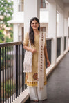 Golden Semi Tissue Plain Unstitched Churidhar Material